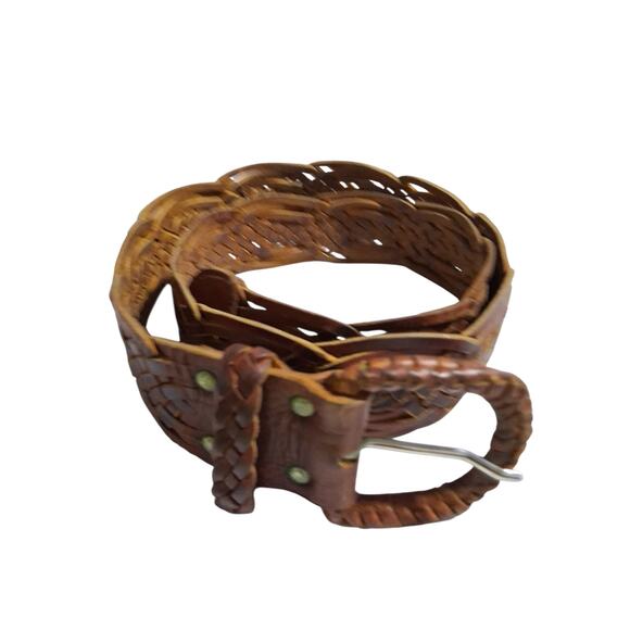 Vintage Y2K Weaved Leather Women's size 30"-32" Grunge Western Boho Casual Belt - Picture 4 of 12